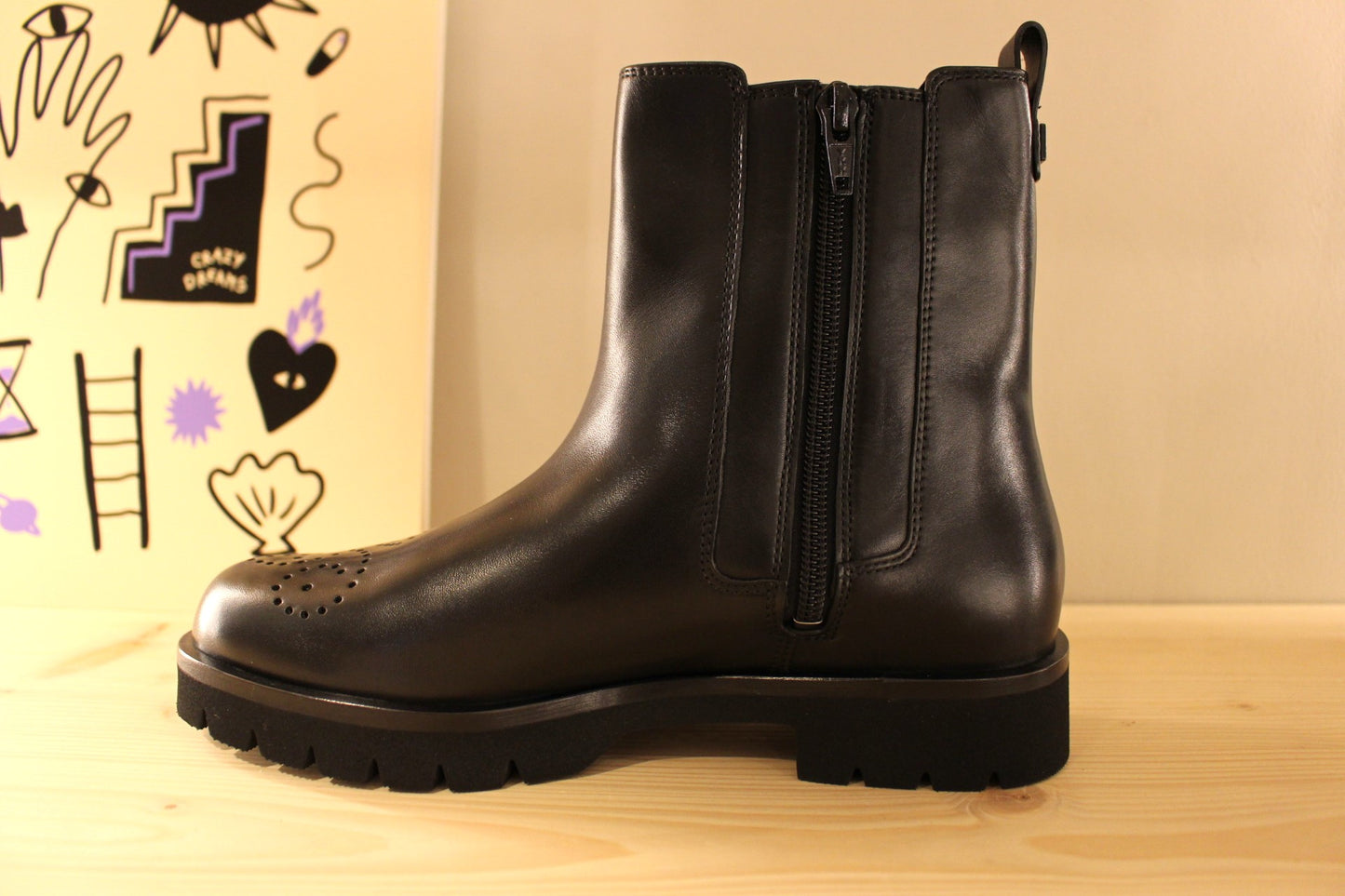 Botttines cuir noir HÖGL semelle crantée