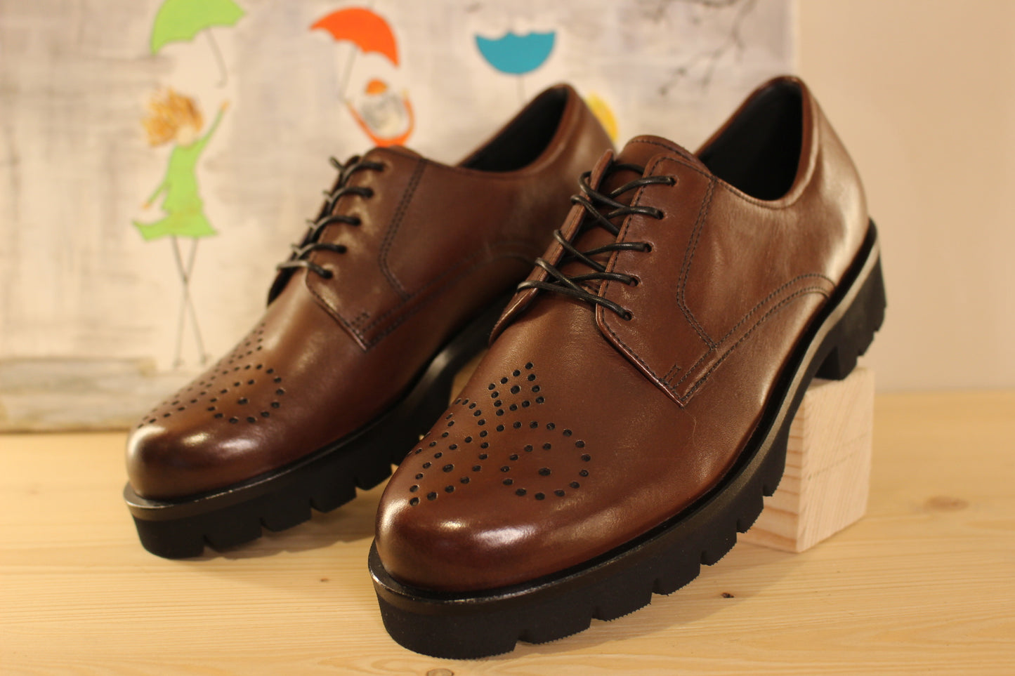 Derby femme en cuir marron HÖGL