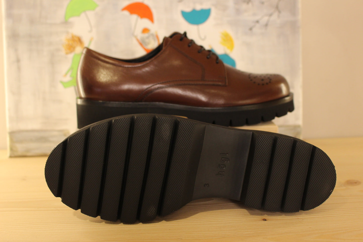Derby femme en cuir marron HÖGL