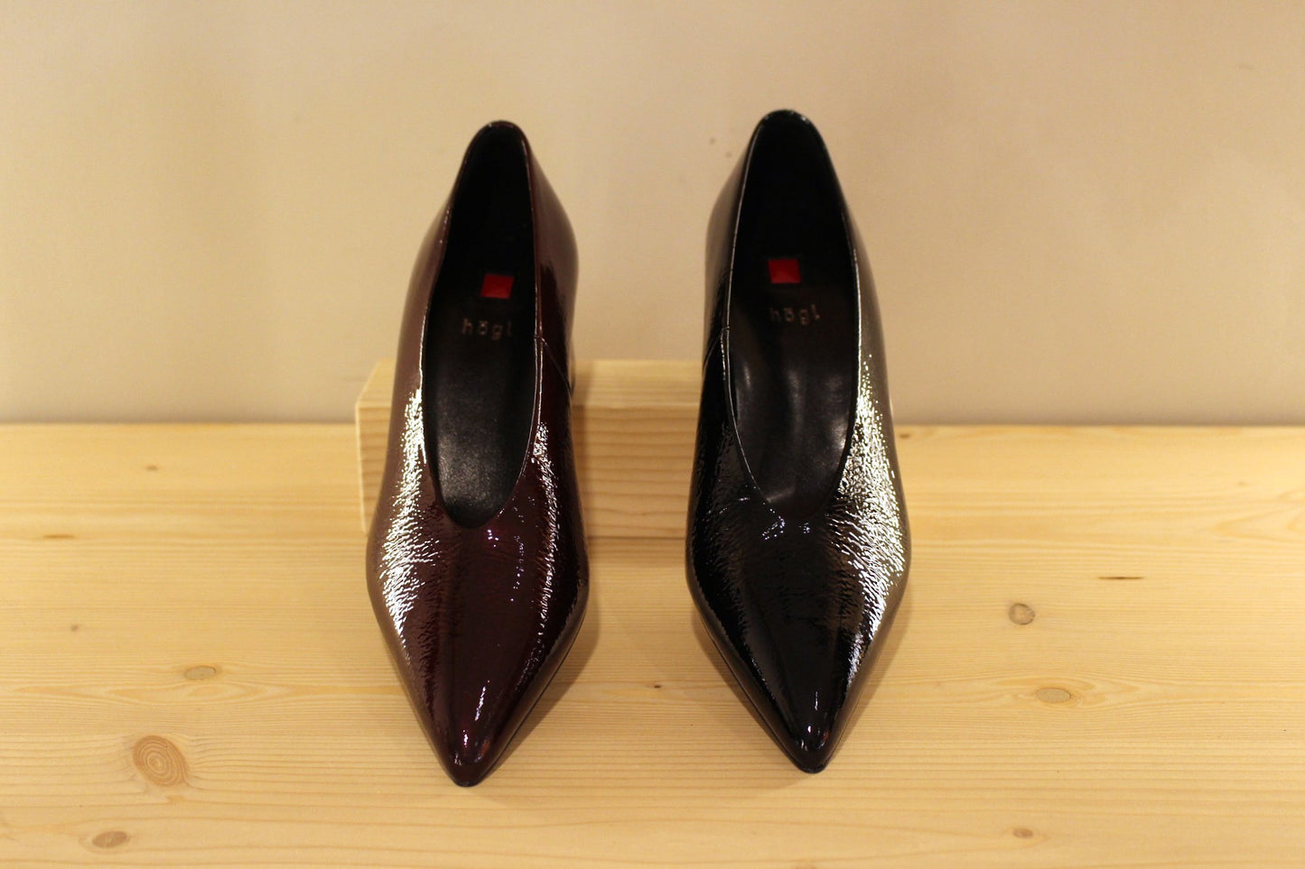 Escarpin cuir vernis bordeaux ou noir HÖGL