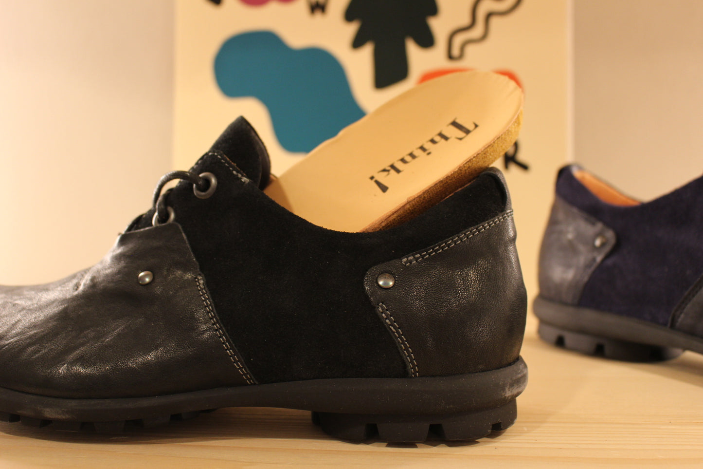 Richelieu en cuir bleu ou noir pour homme THINK