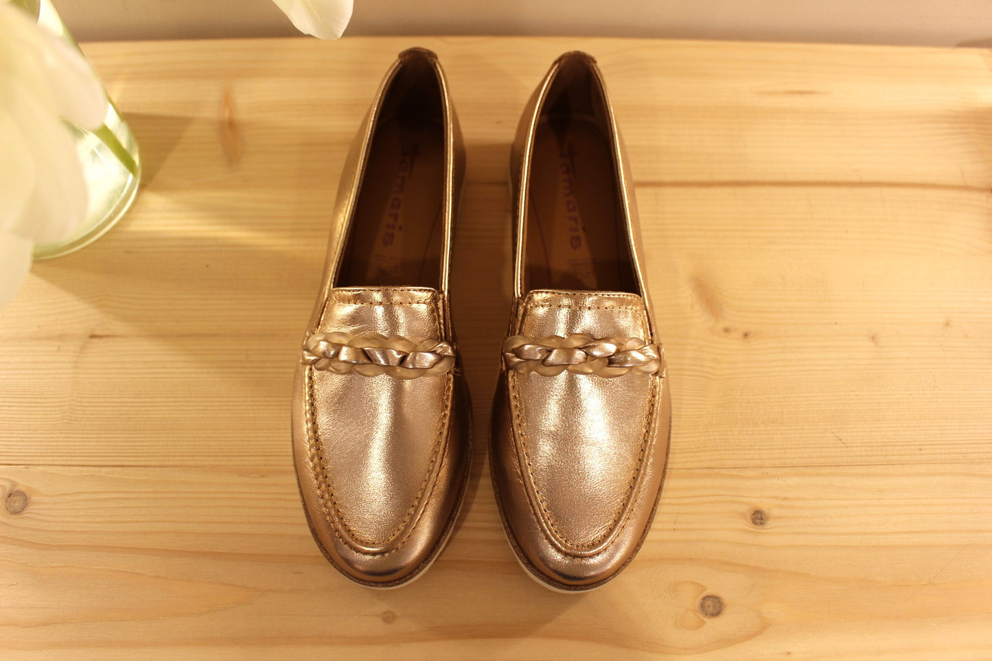 Mocassin cuir de couleur bronze TAMARIS
