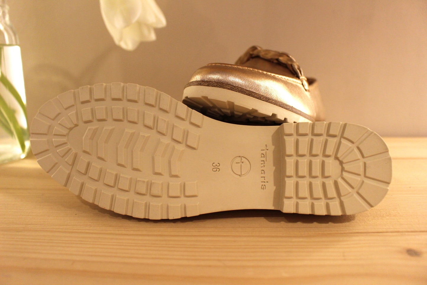 Mocassin cuir de couleur bronze TAMARIS