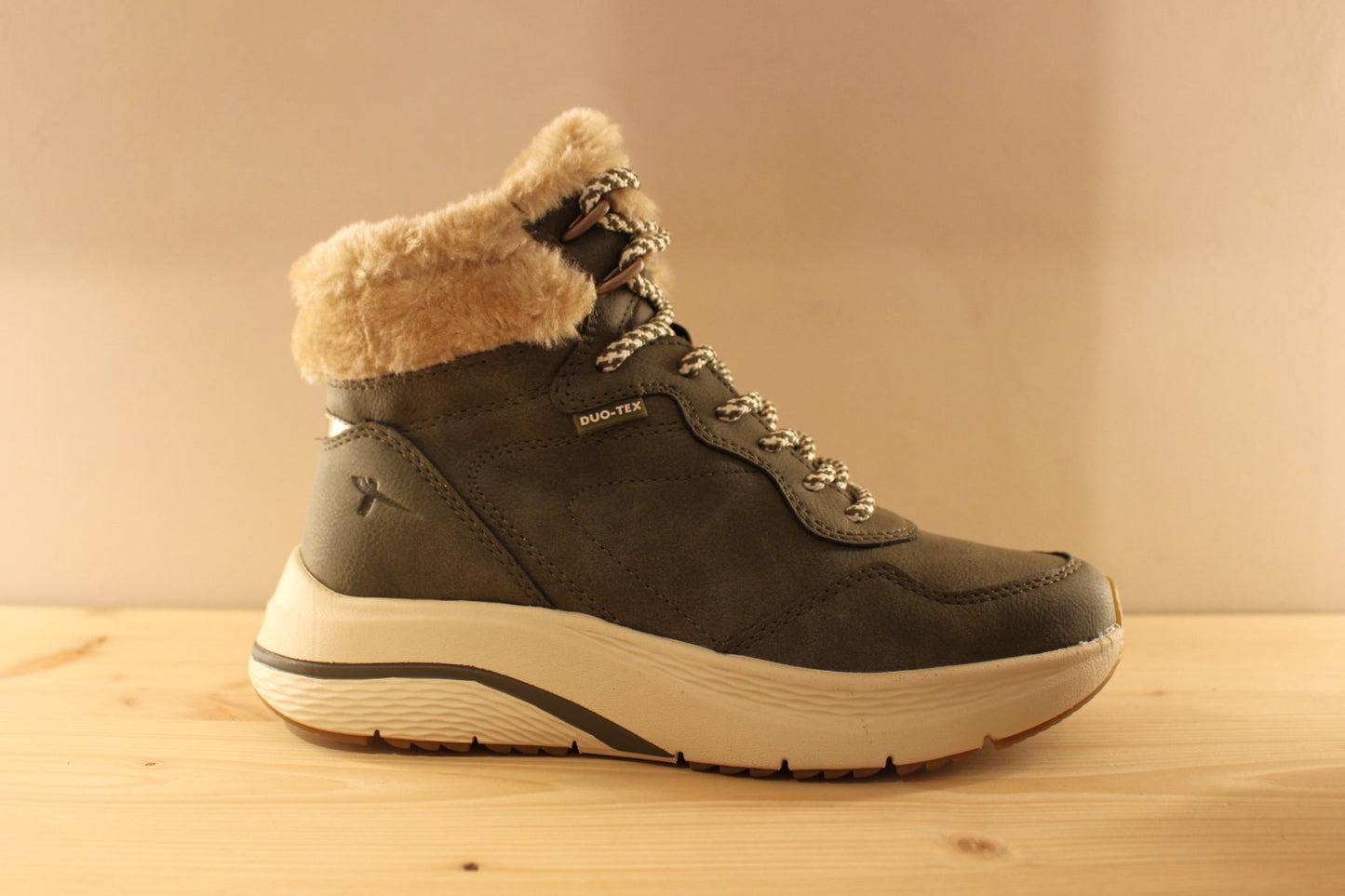 Bottine doublée chaude kaki ou cognac TAMARIS