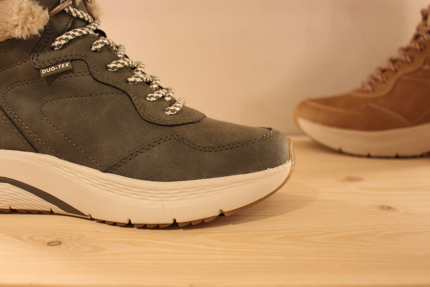 Bottine doublée chaude kaki ou cognac TAMARIS