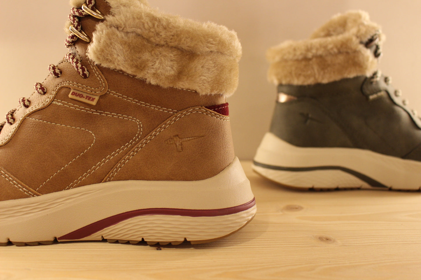 Bottine doublée chaude kaki ou cognac TAMARIS