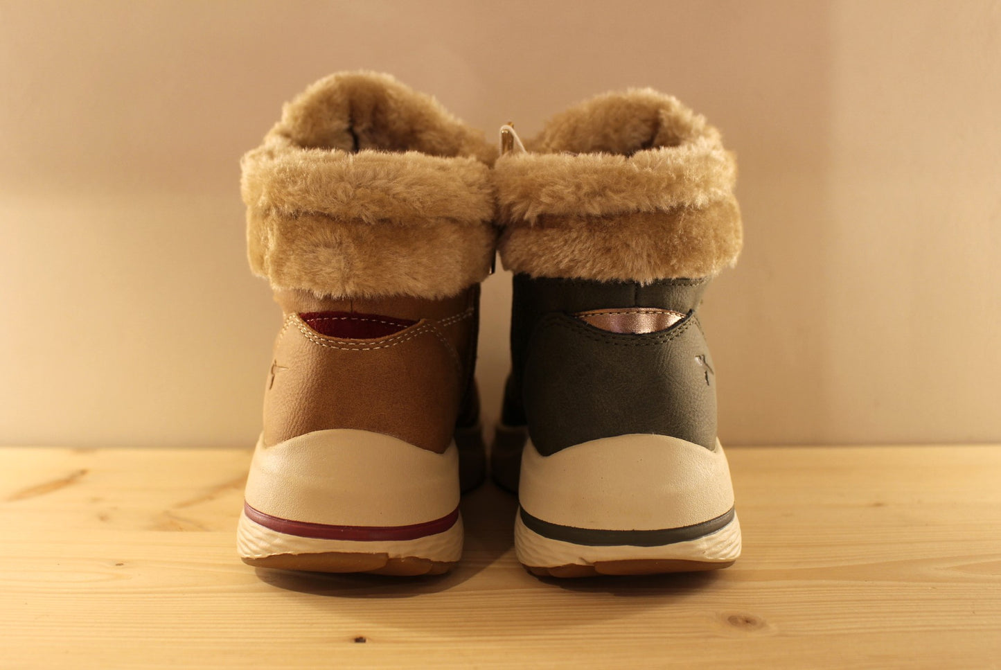 Bottine doublée chaude kaki ou cognac TAMARIS
