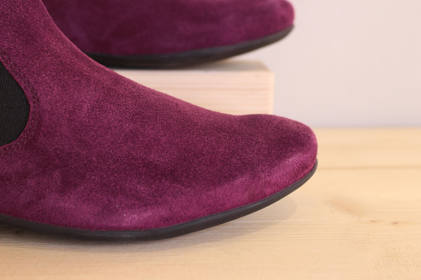 Chelsea femme cuir velours prune THINK extra souple