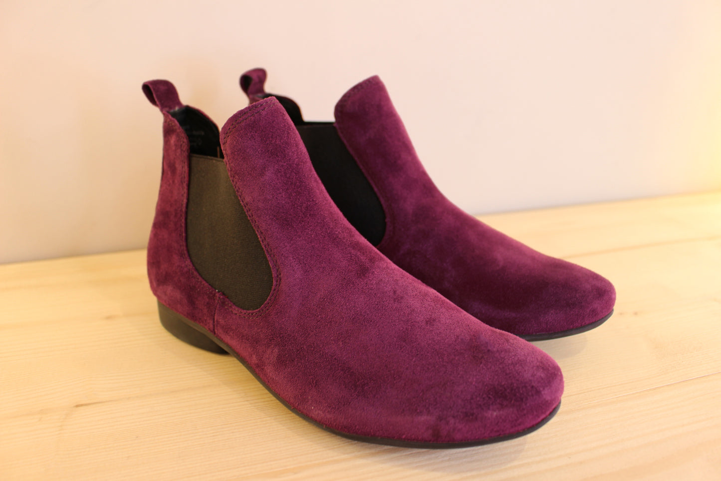 Chelsea femme cuir velours prune THINK extra souple