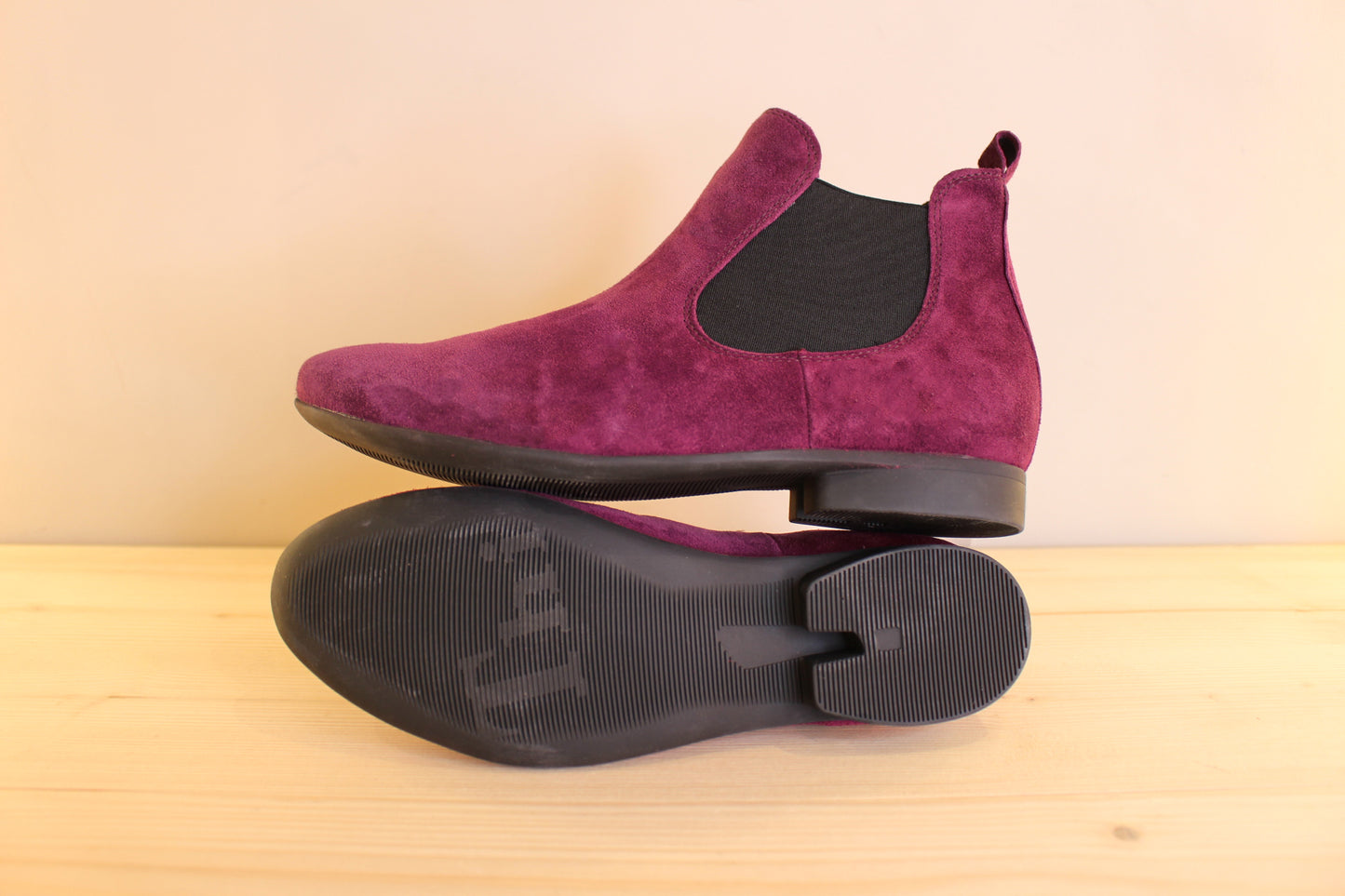Chelsea femme cuir velours prune THINK extra souple
