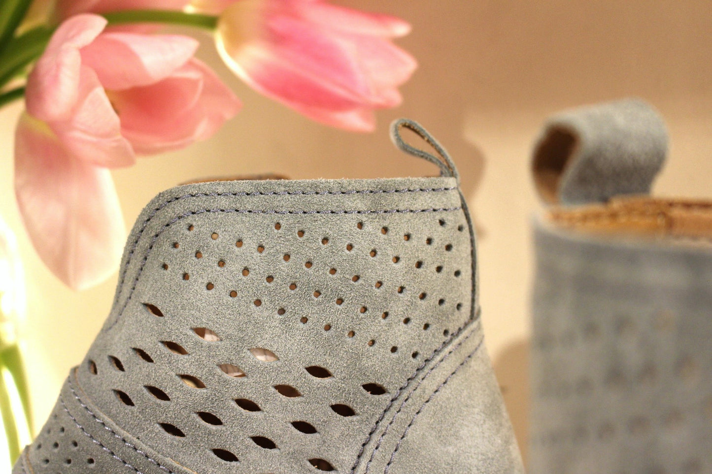 Zoom sur la tige de la chaussure