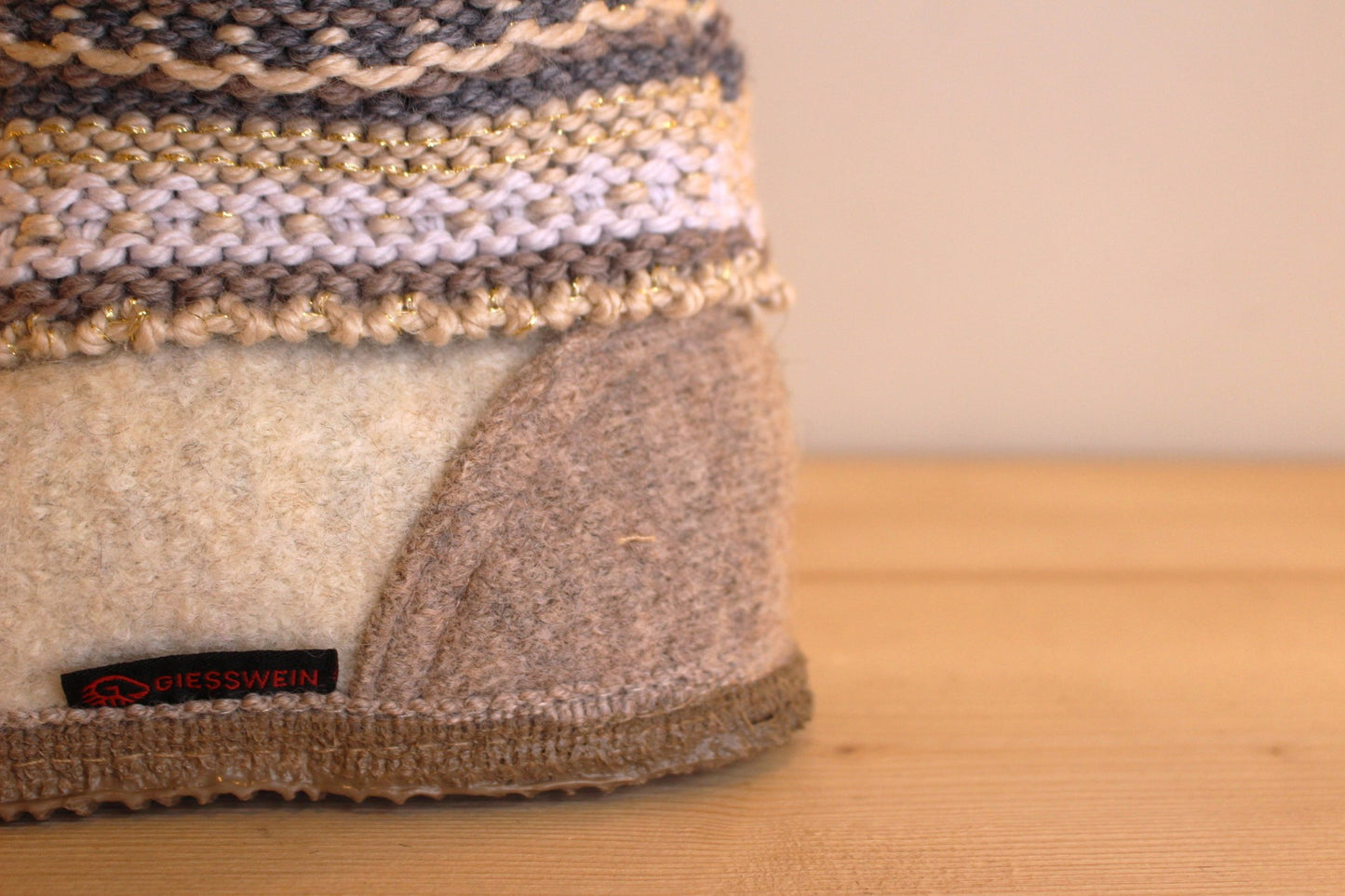 Botte chausson en laine beige GIESSWEIN