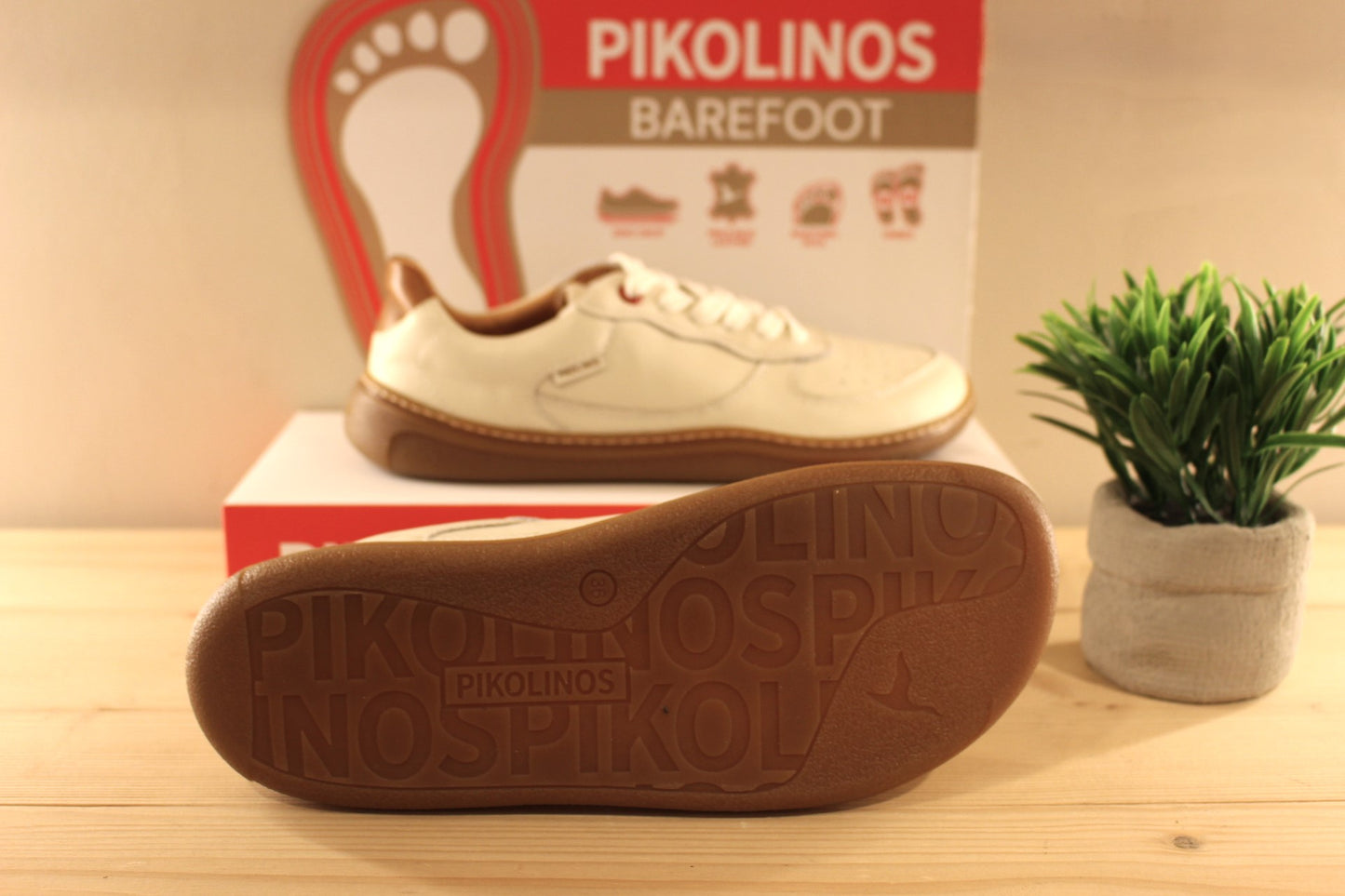 Barefoot femme en cuir blanc PIKOLINOS