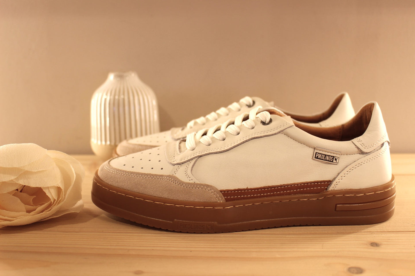 Sneaker cuir blanc semelle amovible PIKOLINOS
