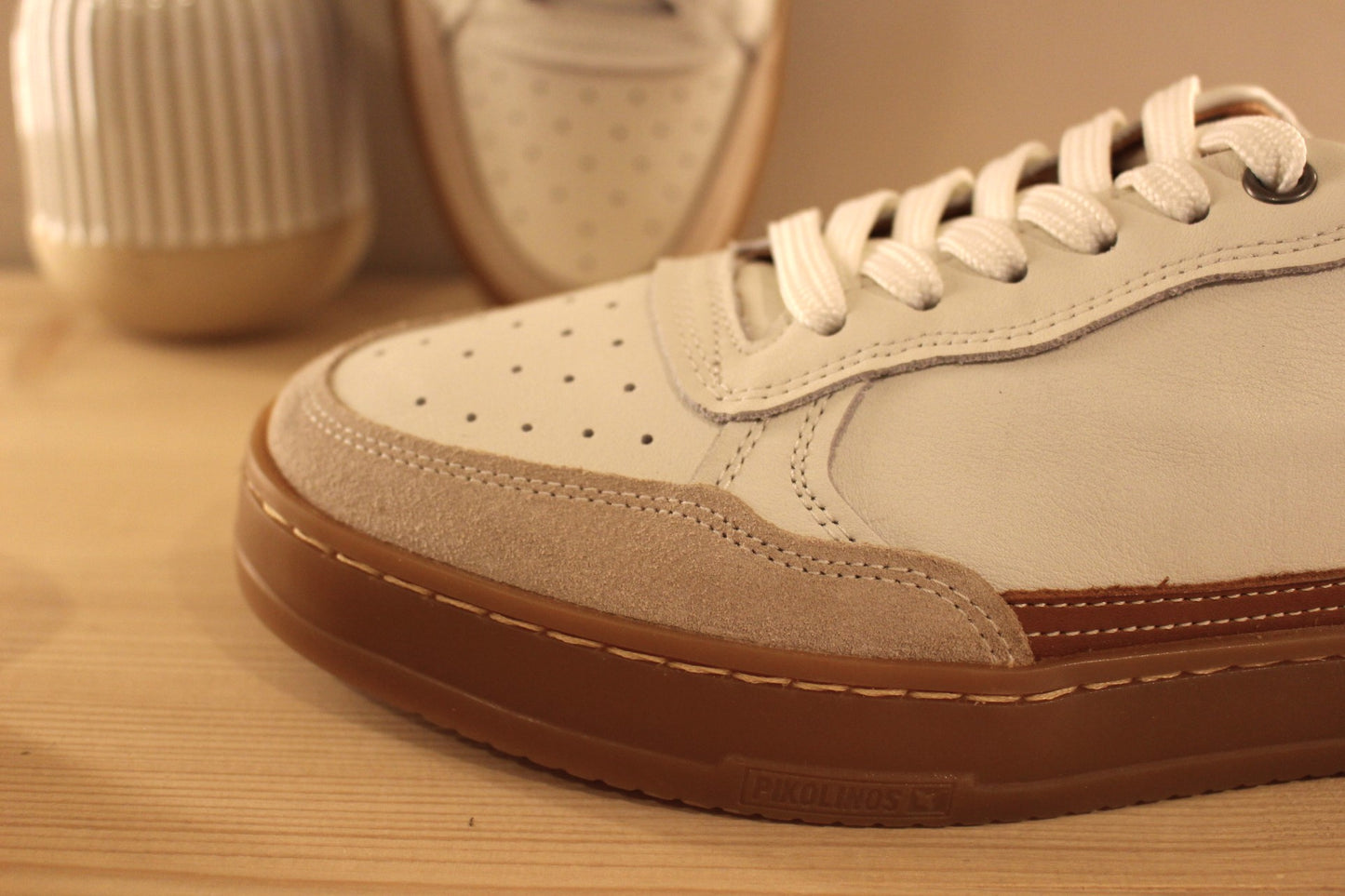 Sneaker cuir blanc semelle amovible PIKOLINOS