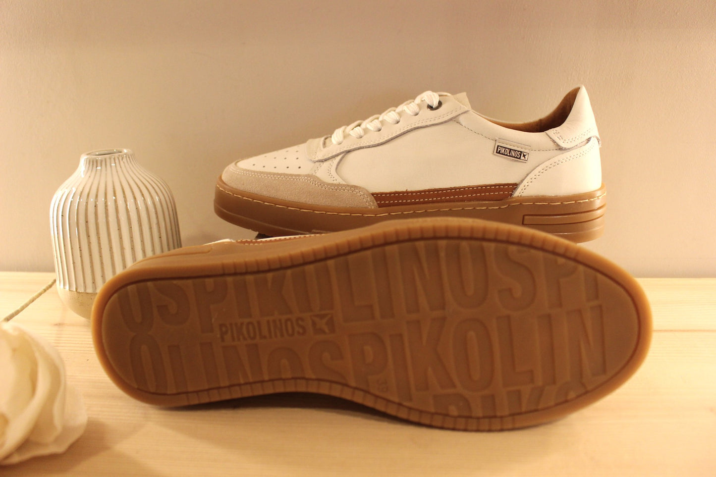 Sneaker cuir blanc semelle amovible PIKOLINOS