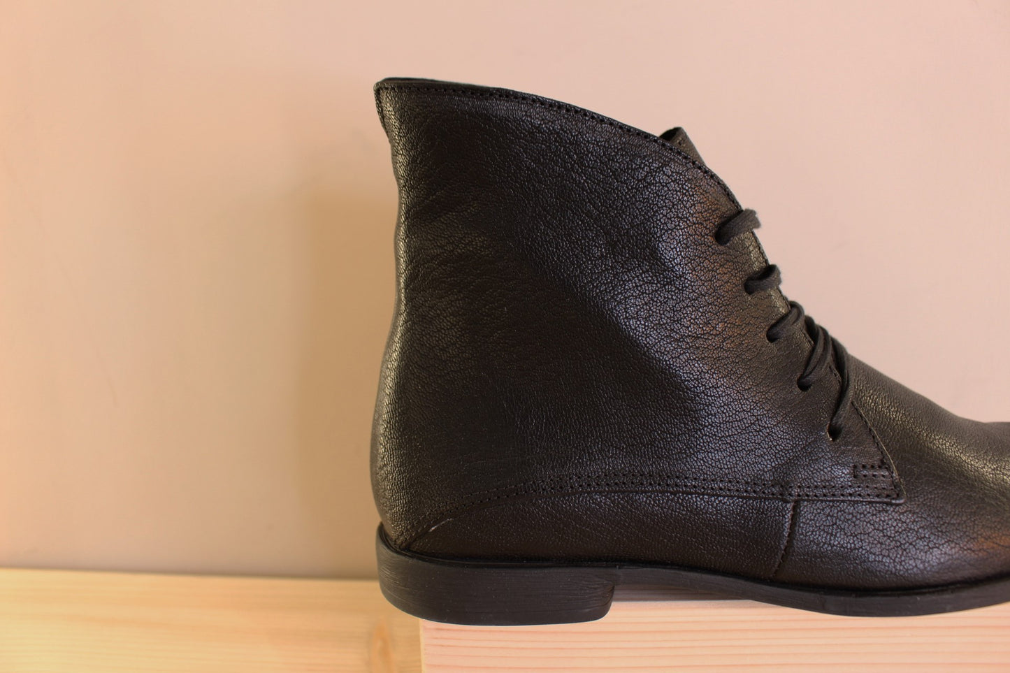 Bottines cuir noir semelles amovibles doublées polaire THINK