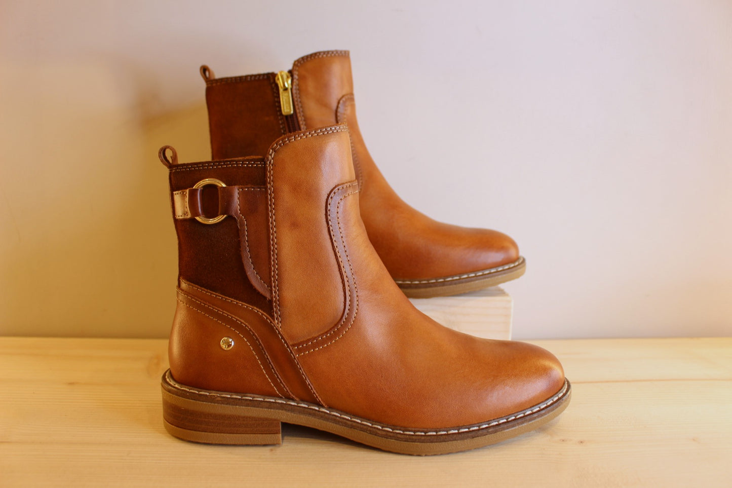 Bottine cuir brandy marron femme PIKOLINOS