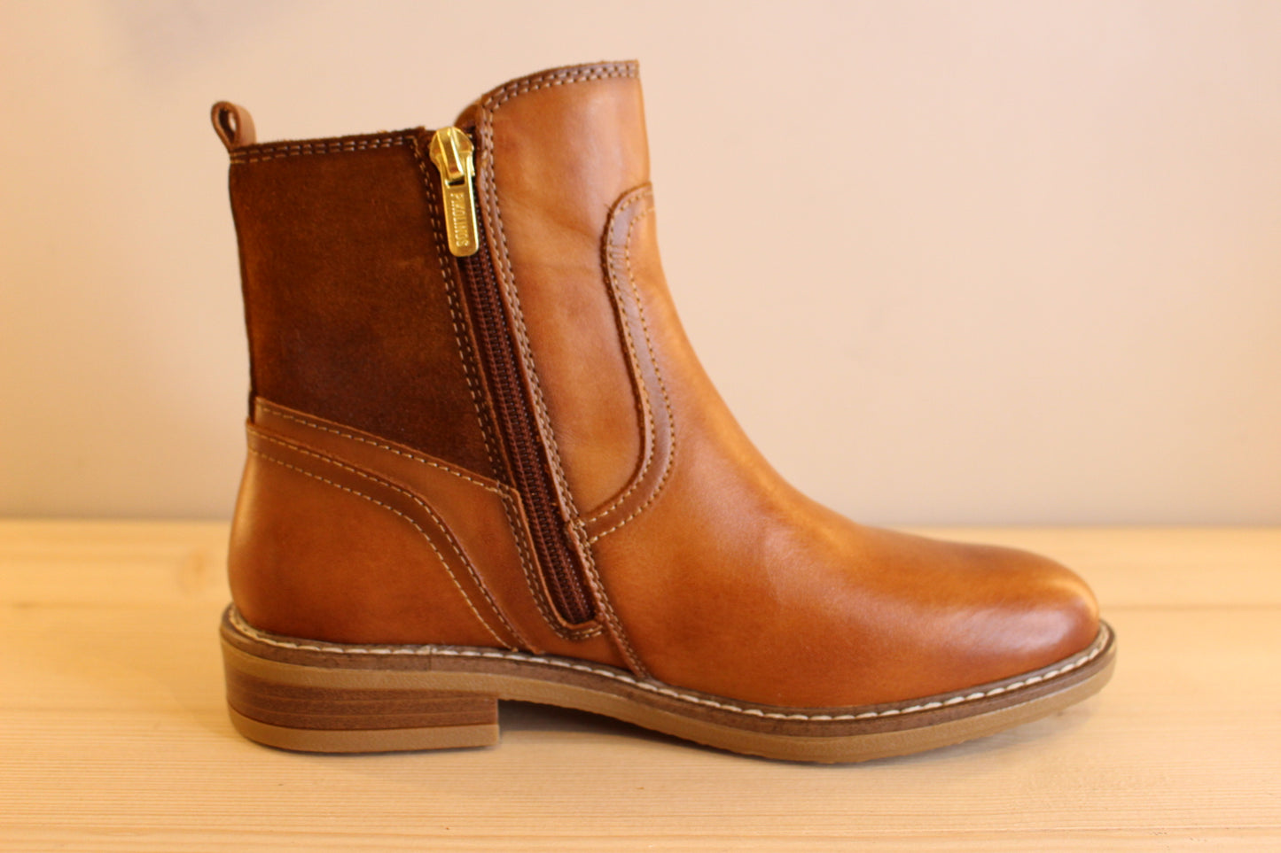 Bottine cuir brandy marron femme PIKOLINOS
