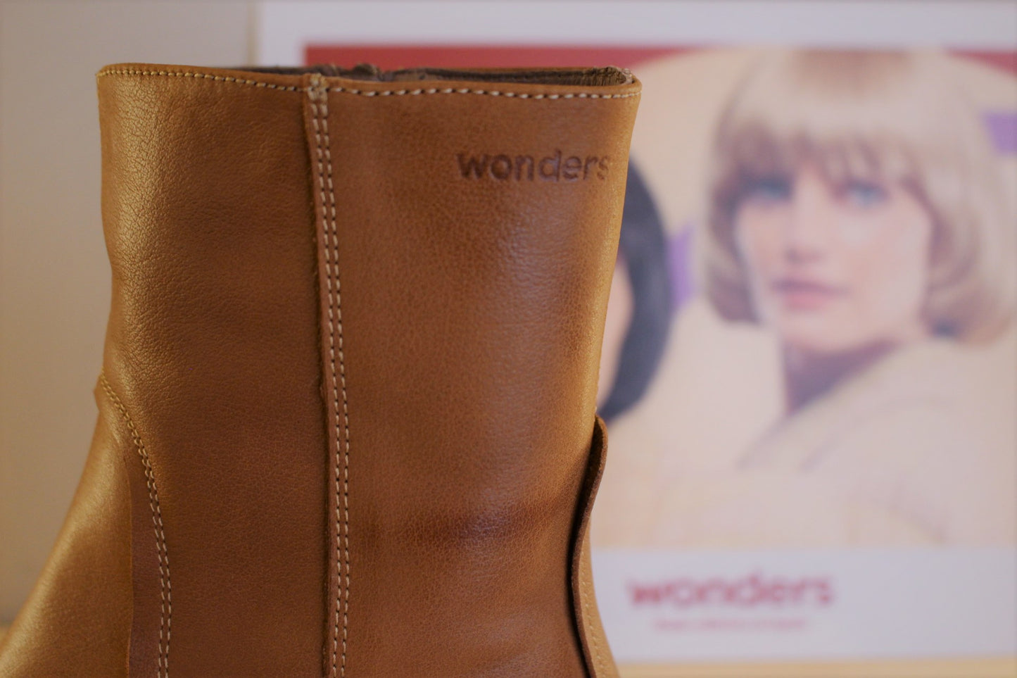Bottines femme en cuir marron semelle extra légère WONDERS