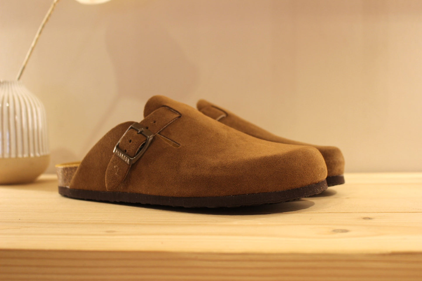 Sabot pour homme en cuir velours semelle anatomique PLAKTON