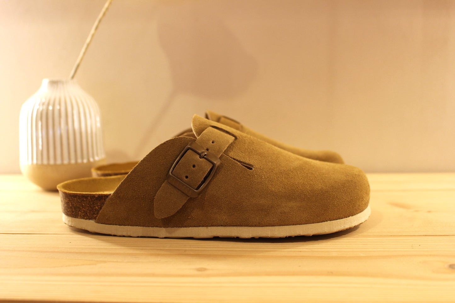 Sabot pour femme en cuir velours semelle anatomique PLAKTON