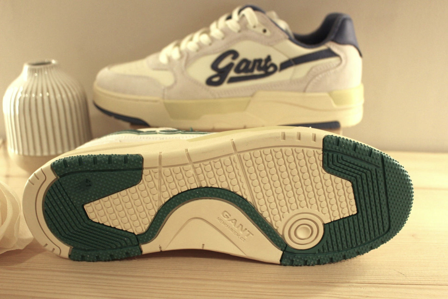 Sneakers homme en cuir blanc, bleu ou vert GANT