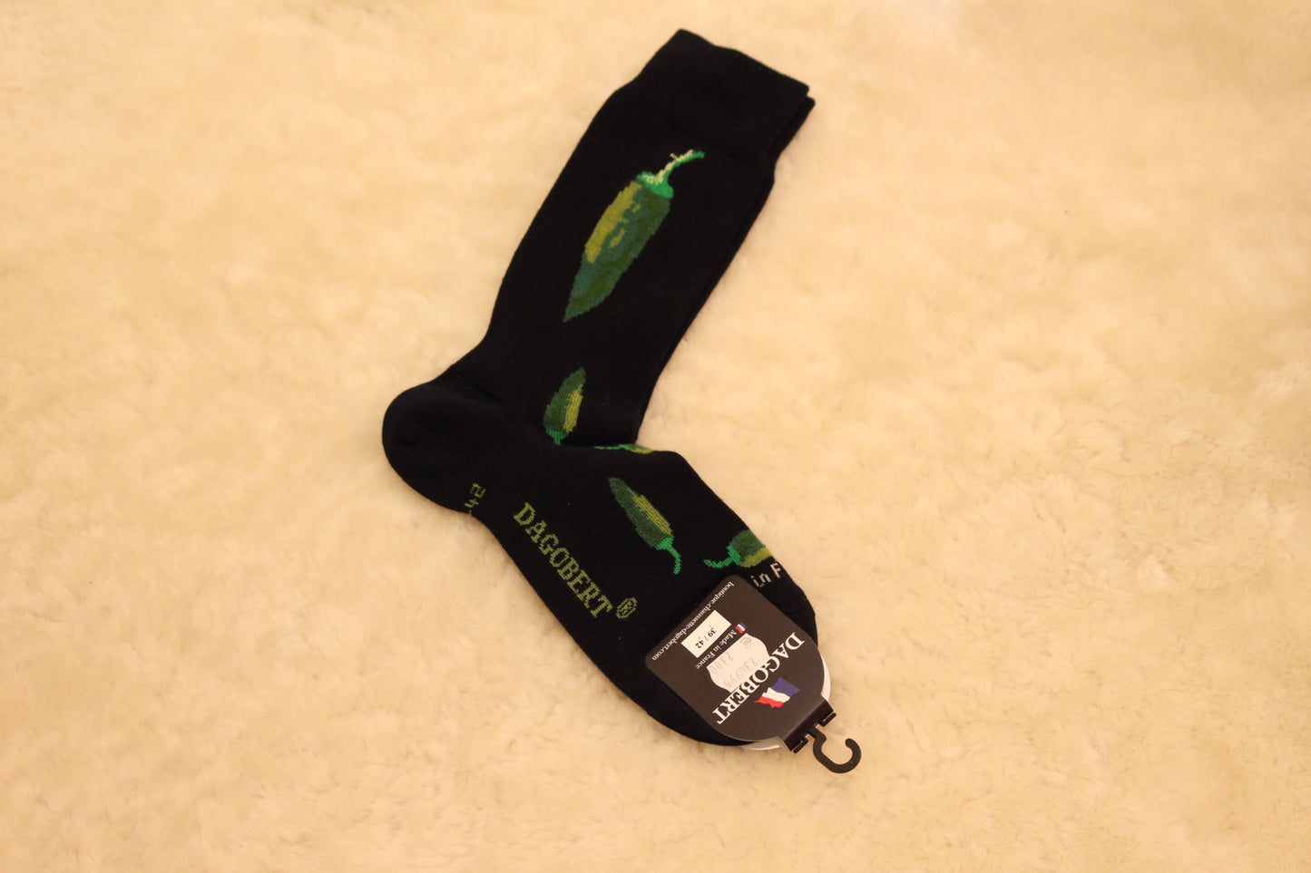 Chaussette DAGOBERT piment en coton fabrication française