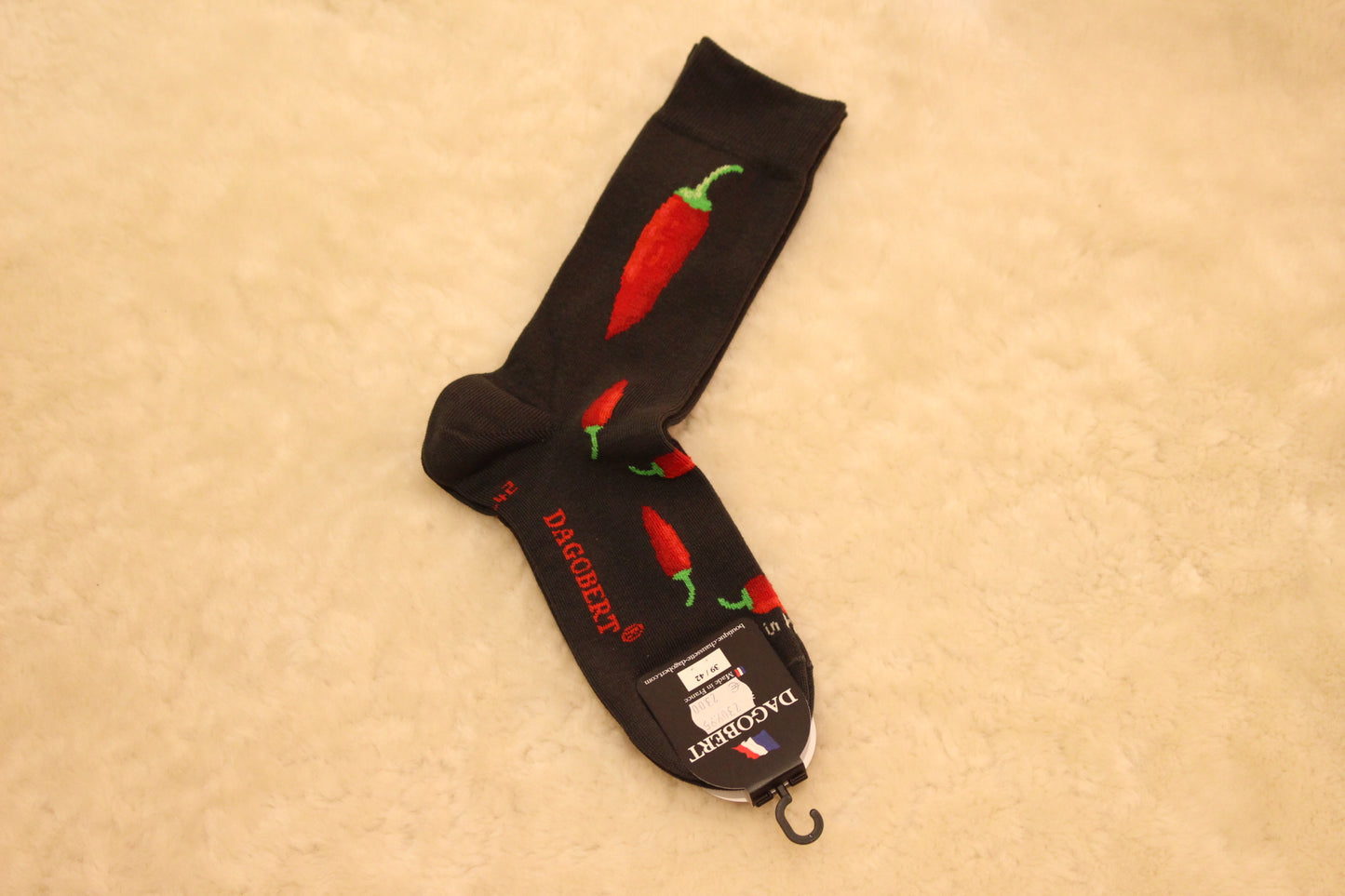 Chaussette DAGOBERT piment en coton fabrication française