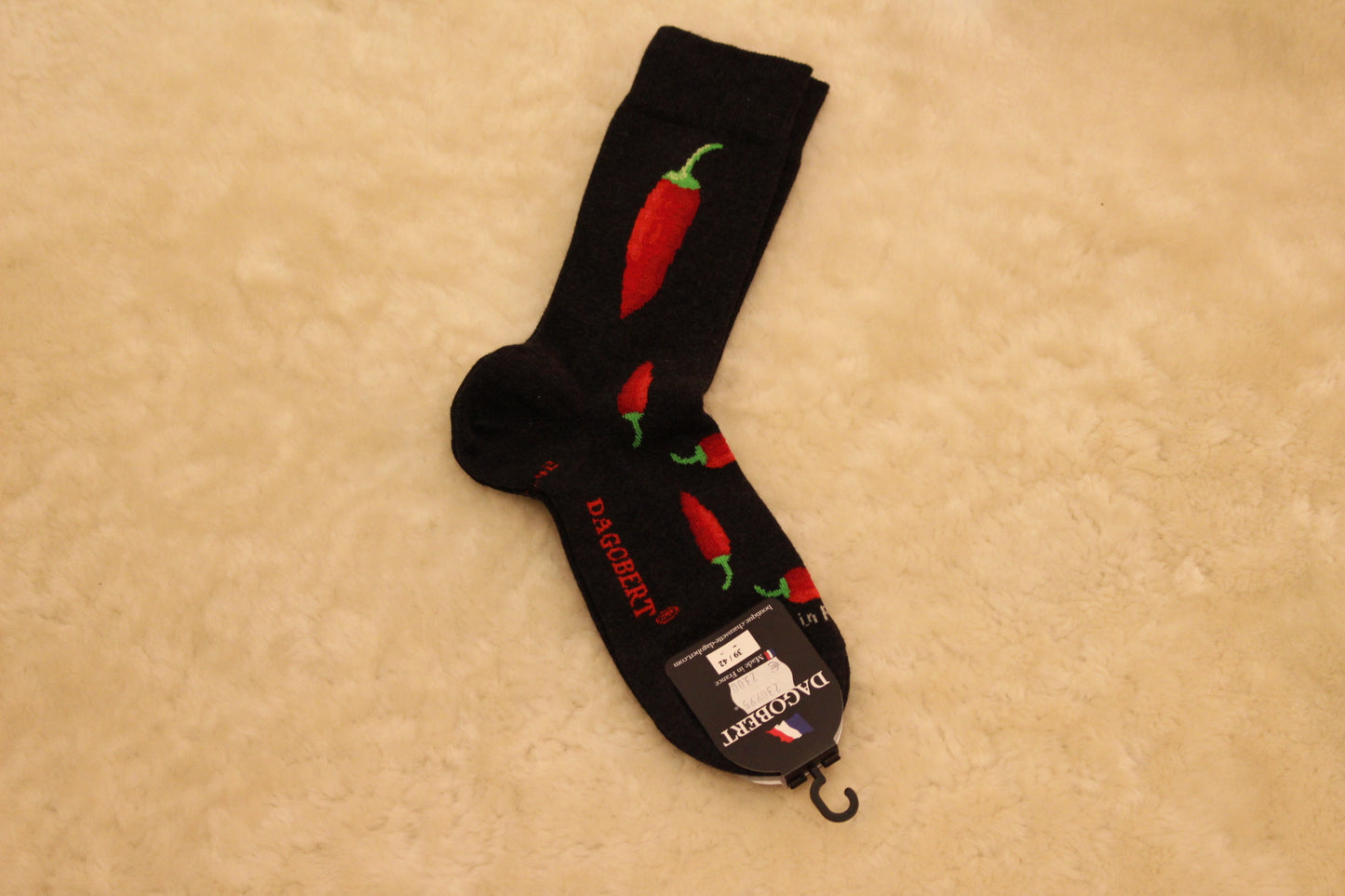 Chaussette DAGOBERT piment en coton fabrication française