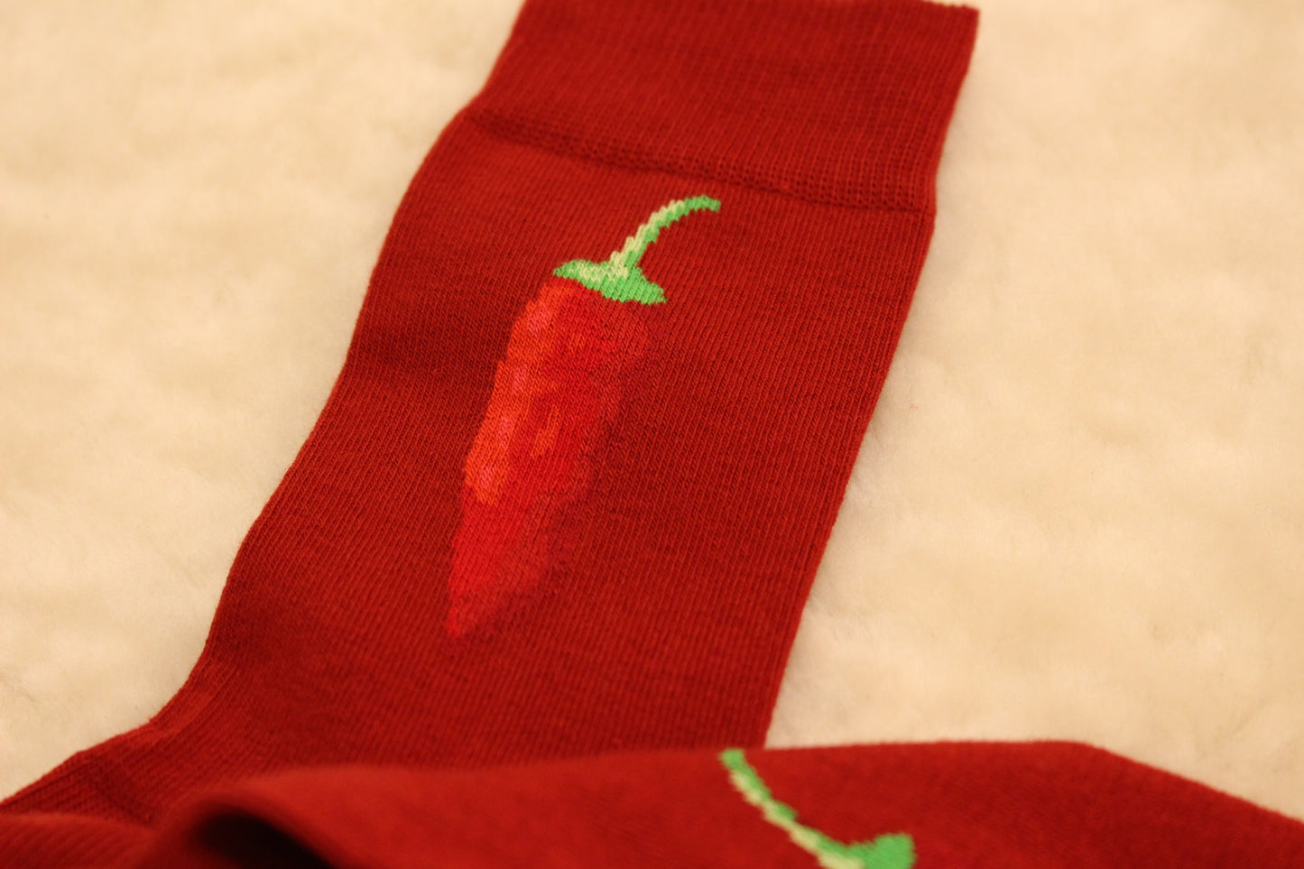 Chaussette DAGOBERT piment en coton fabrication française