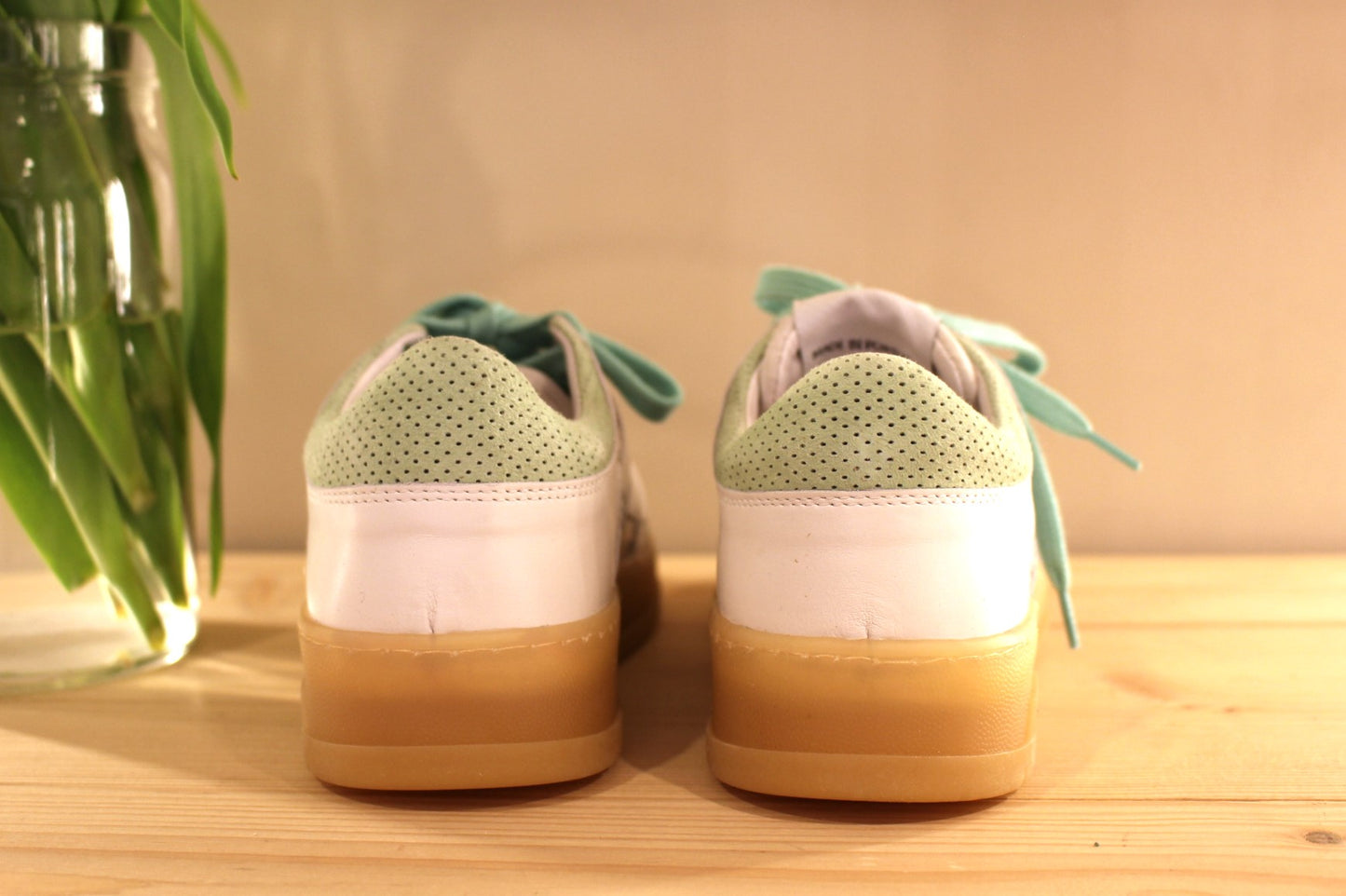 Sneaker cuir blanc et métallisé argent VADDIA semelle amovible