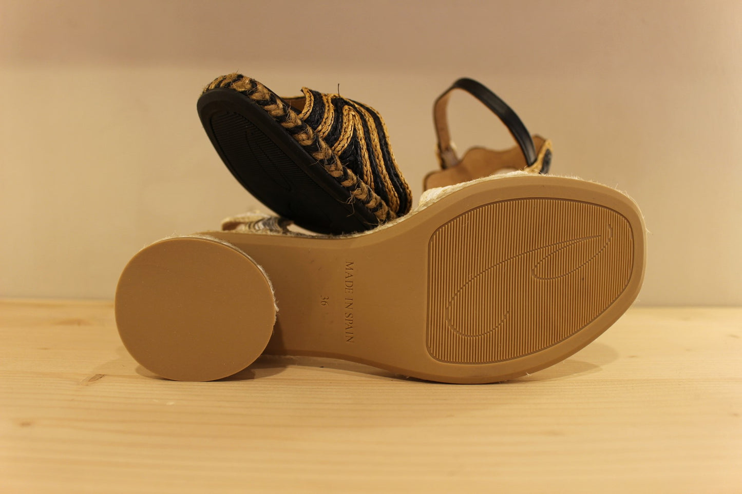 Sandale à talon en cuir et corde faite main GAIMO