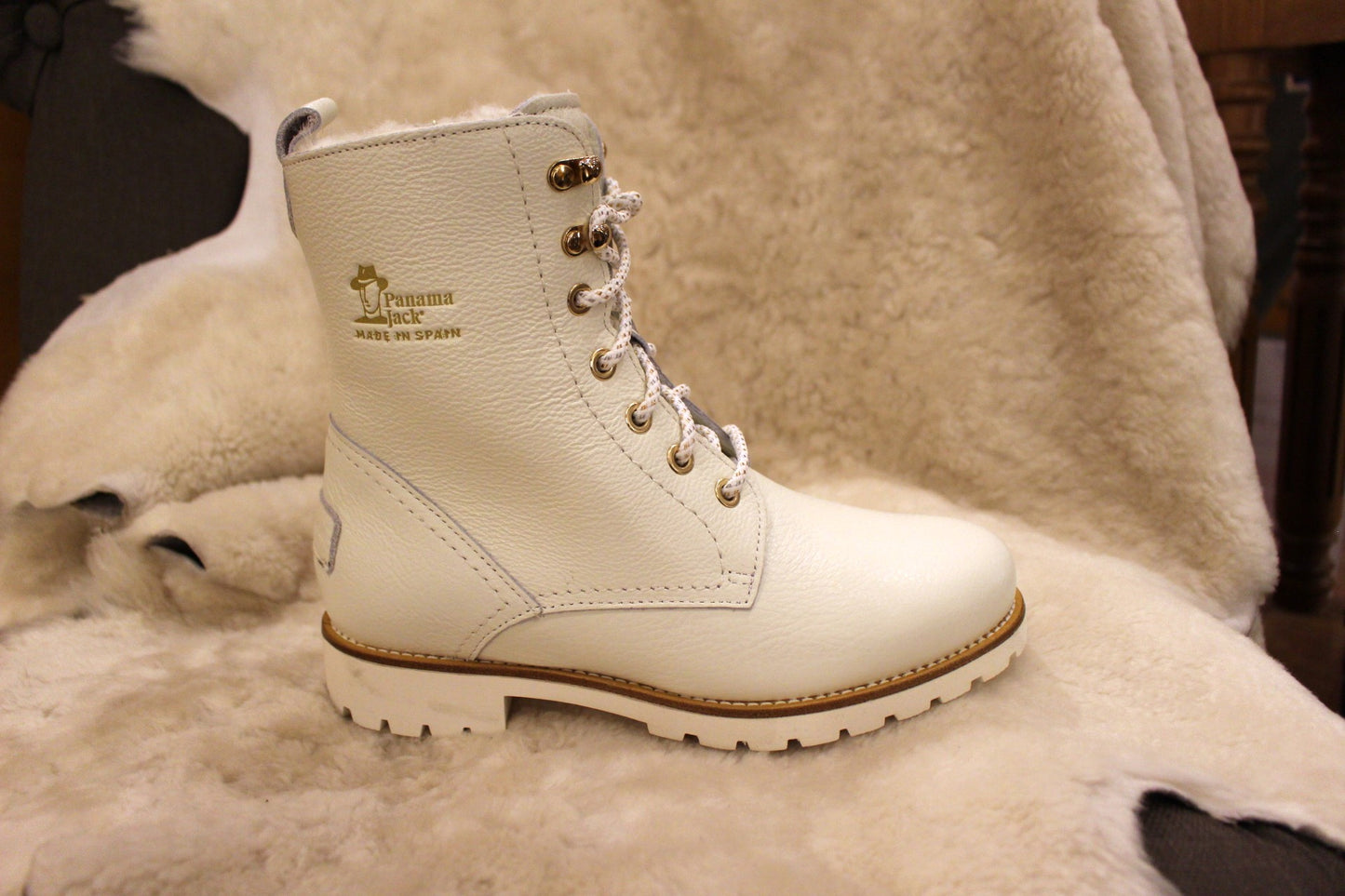Bottine cuir et mouton blanc PANAMA JACK