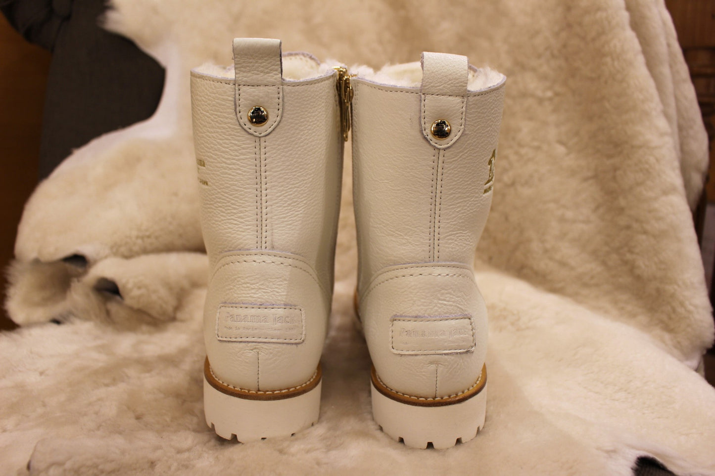 Bottine cuir et mouton blanc PANAMA JACK