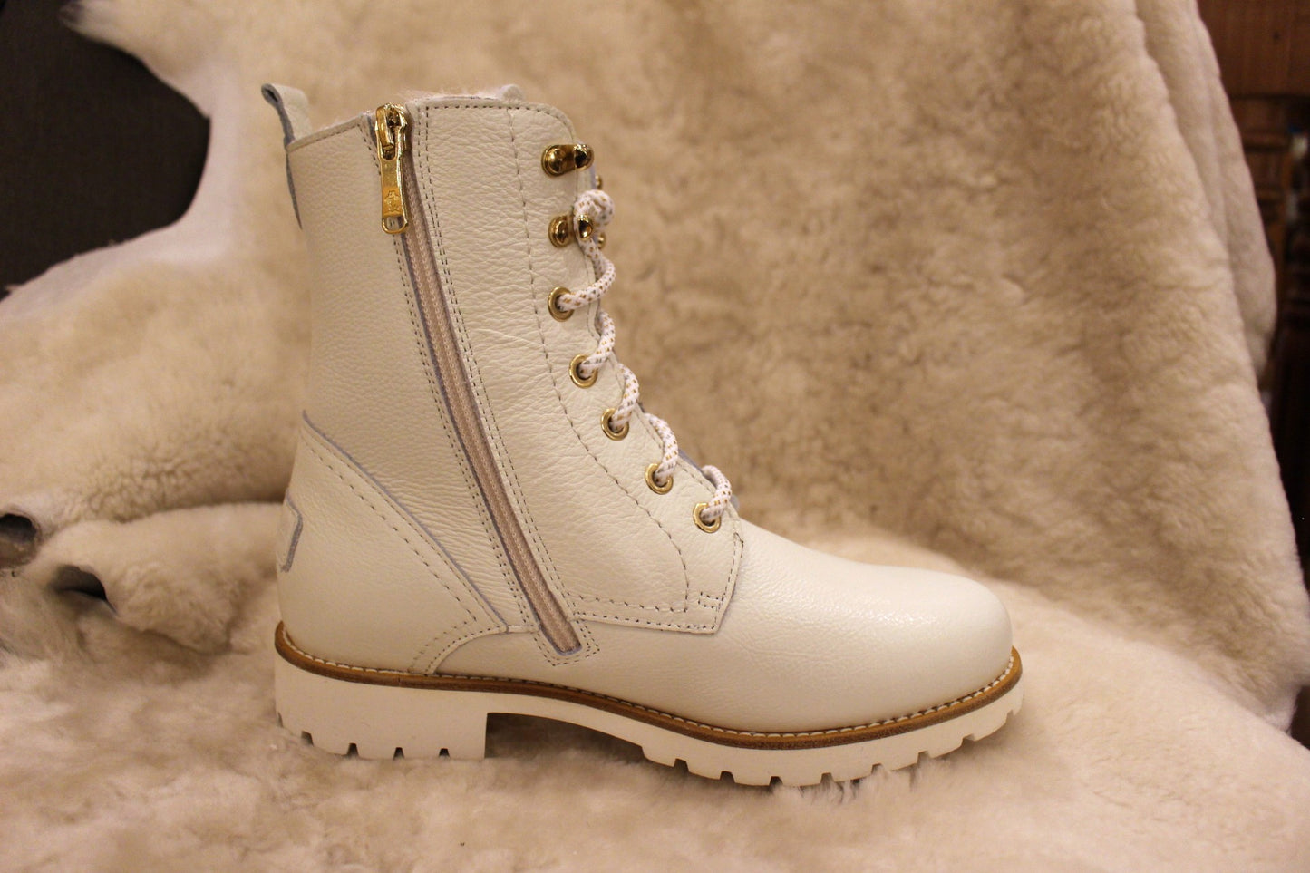 Bottine cuir et mouton blanc PANAMA JACK