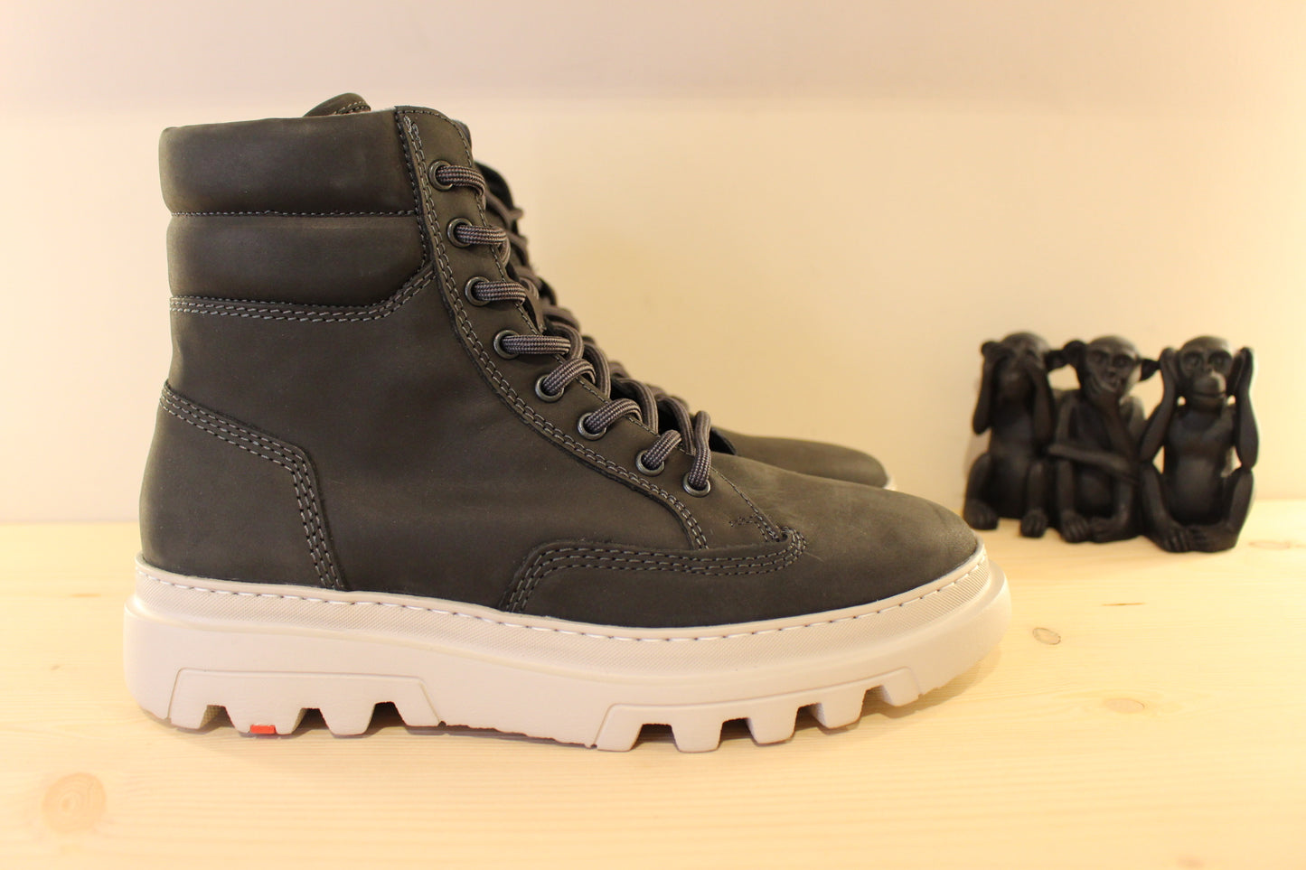 Bottines cuir gras gris LLOYD semelle amovible