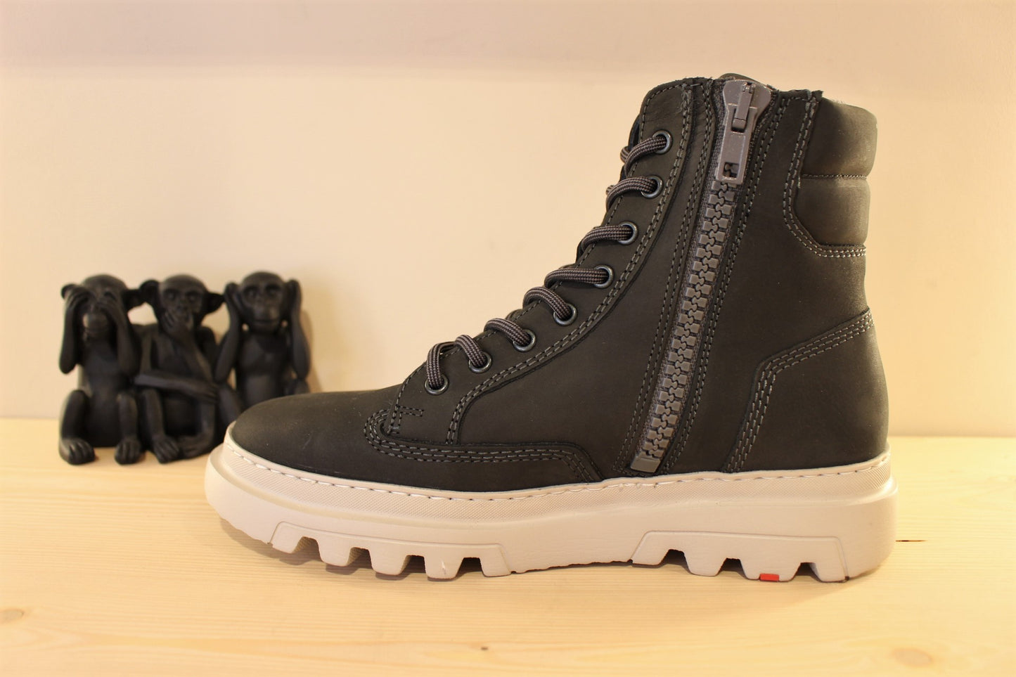 Bottines cuir gras gris LLOYD semelle amovible
