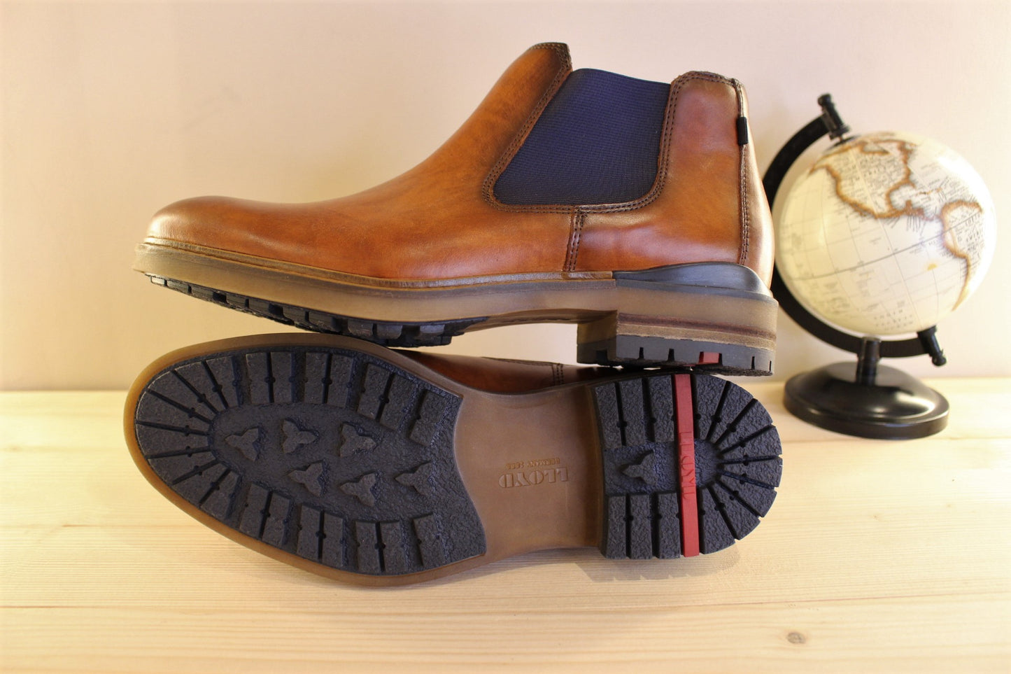 Chelsea cuir marbré cognac semelle gomme doublées cuir et polaire LLOYD