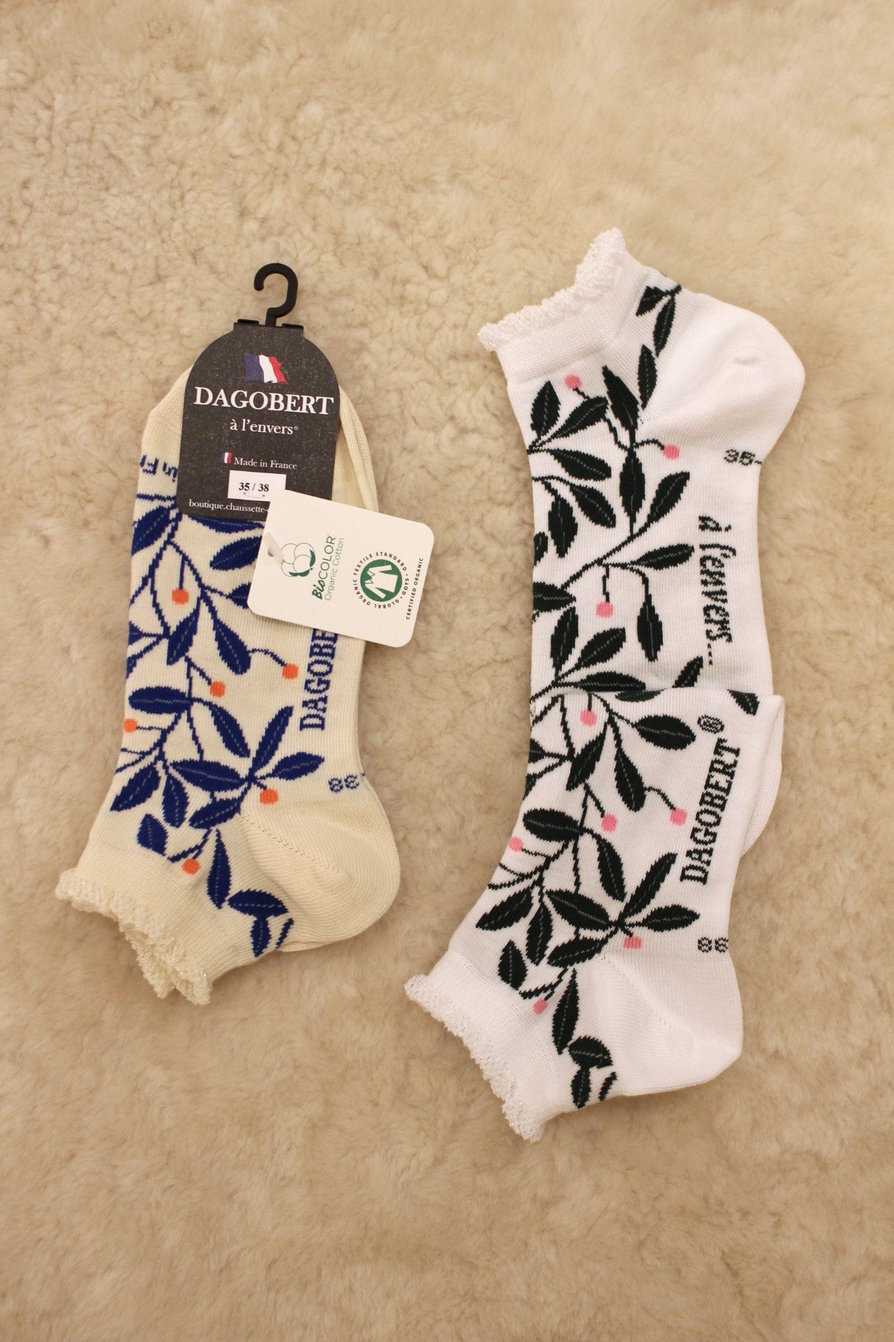 Chaussette DAGOBERT pour femme thème feuille