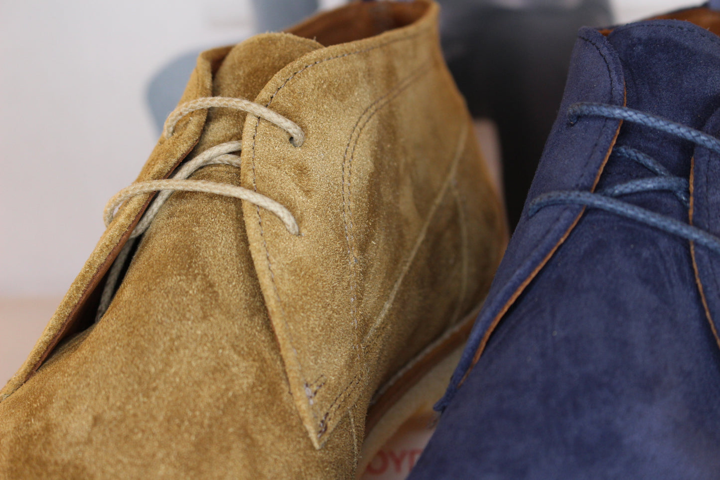 Derby montant en velours bleu ou beige LLOYD
