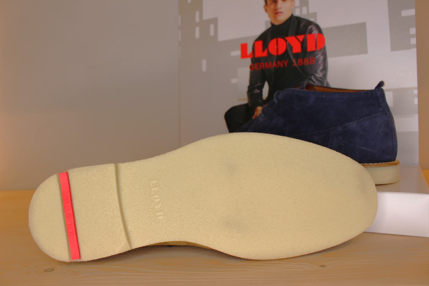 Derby montant en velours bleu ou beige LLOYD