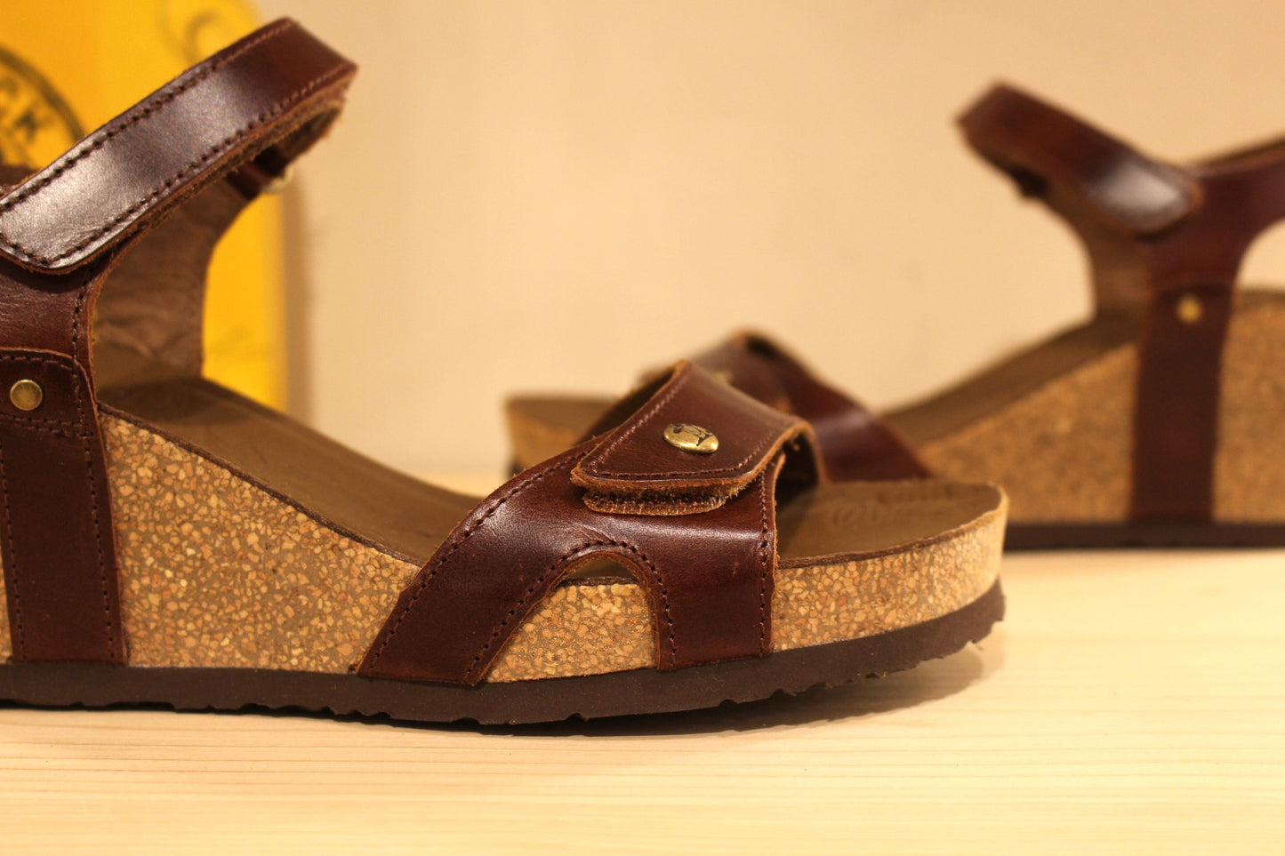 Sandale compensée liège en cuir PANAMA JACK