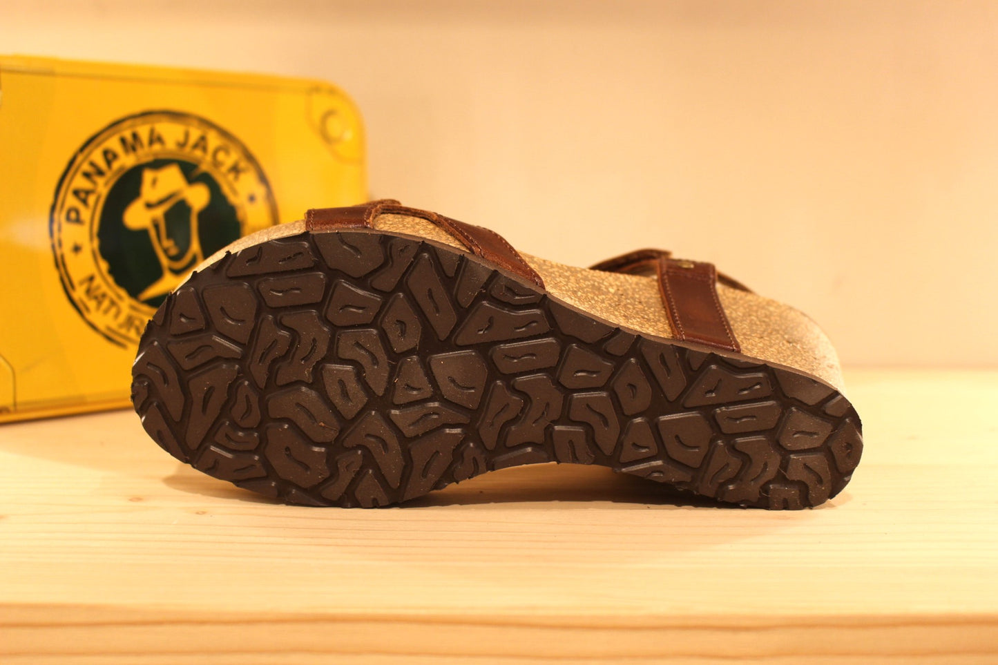 Sandale compensée liège en cuir PANAMA JACK