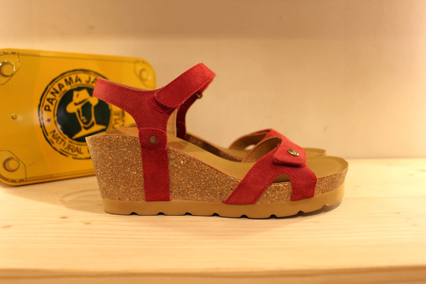 Sandale cuir compensé liège serrage scratch fabrication espagnole PANAMA JACK