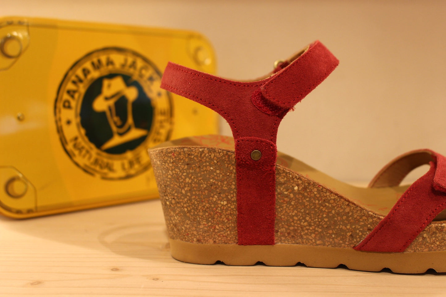 Sandale cuir compensé liège serrage scratch fabrication espagnole PANAMA JACK