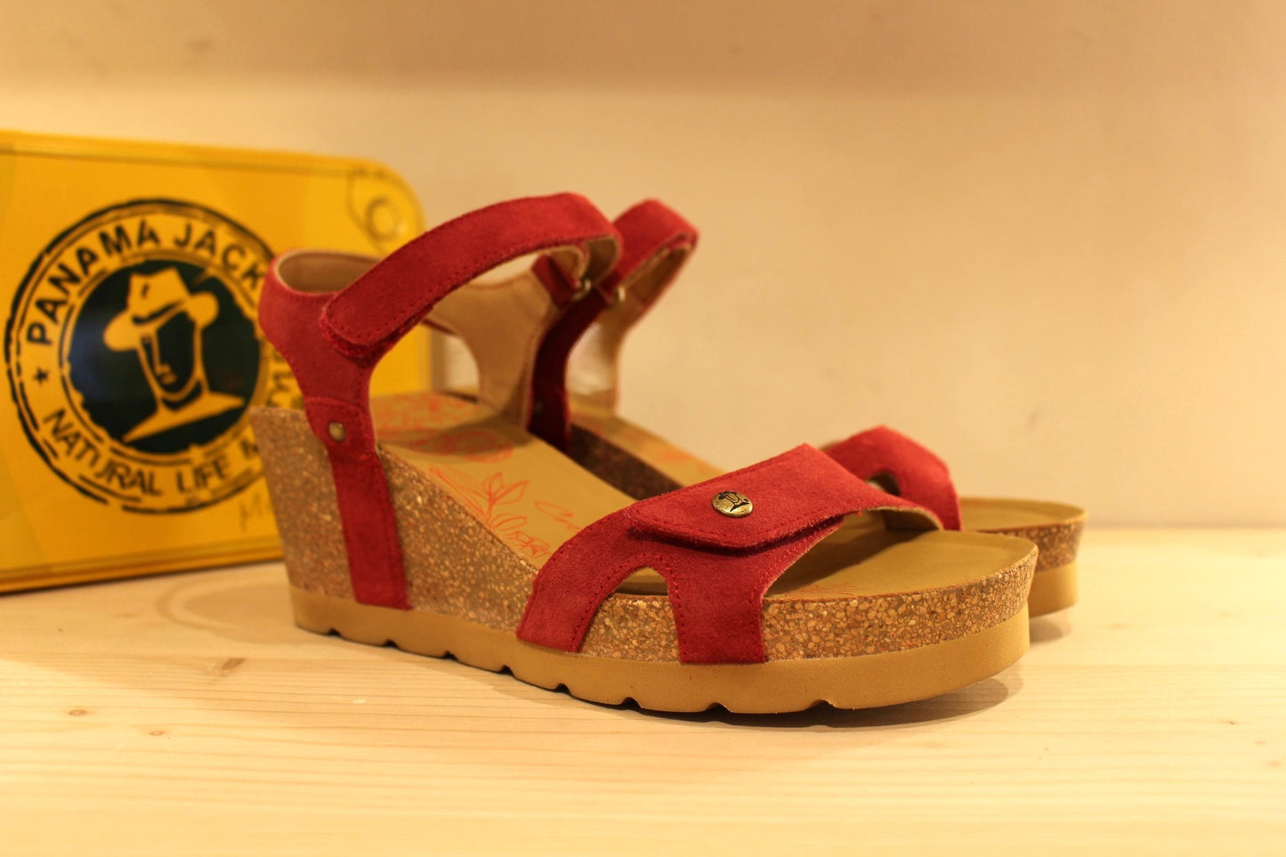 Sandale cuir compensé liège serrage scratch fabrication espagnole PANAMA JACK