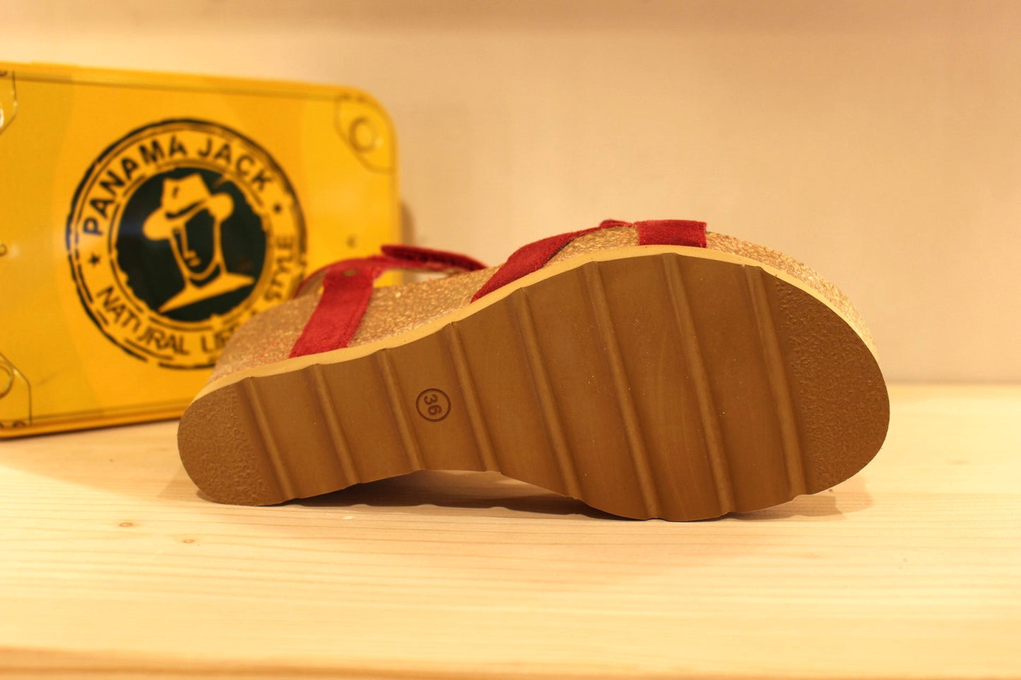 Sandale cuir compensé liège serrage scratch fabrication espagnole PANAMA JACK