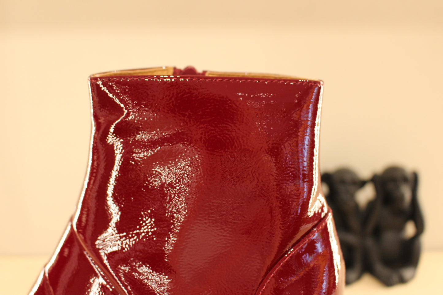 Bottines femme cuir vernis bordeaux ou noir MAMZELLE