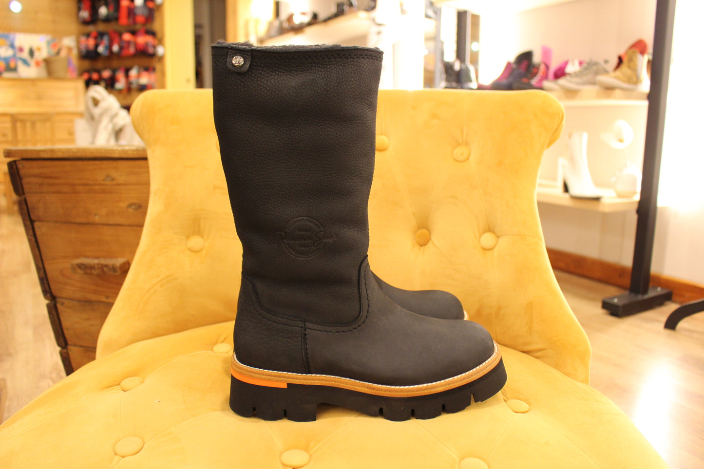 Botte réversible en cuir gras nubuck noir PANAMA JACK